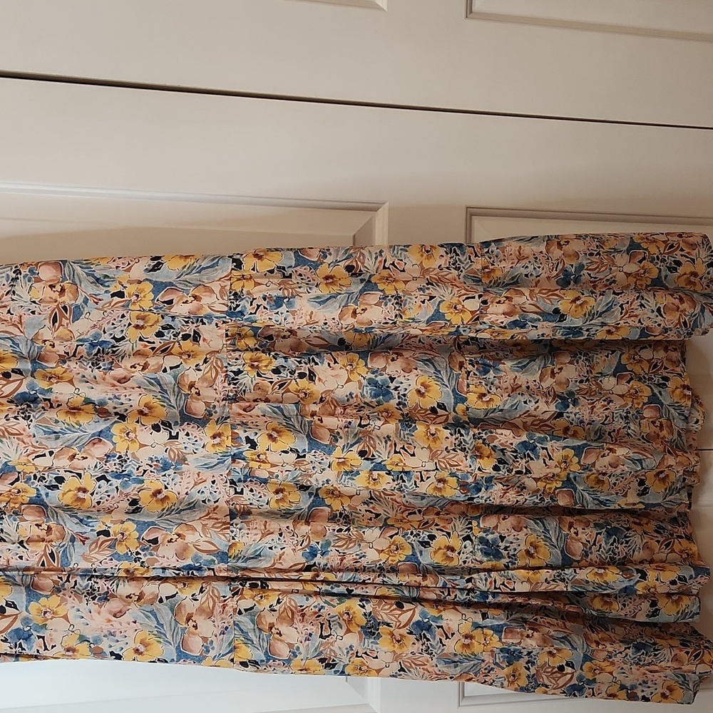 J. Jill Floral Maxi Dress in Peach, Blue, Cream - Picture 9 of 14